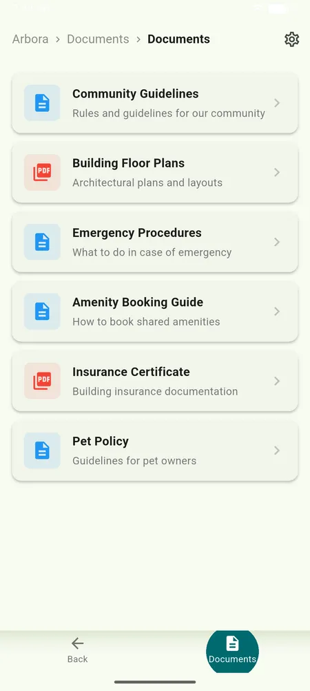 Neighboriser document library with practical documents for everyday community life
